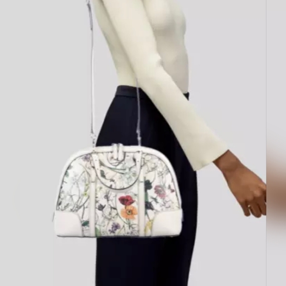 Gucci Flora White Leather Dome Bag - Picture 16 of 16